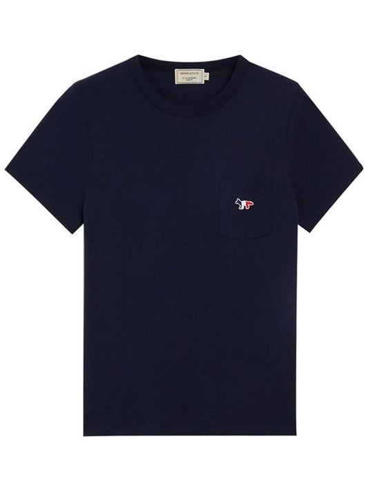 W Tricolor Fox Patch Classic Pocket T Shirt - MAISON KITSUNE - BALAAN 1