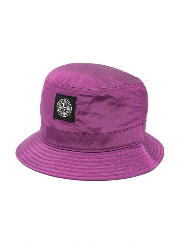 Logo Patch Nylon Metal Bucket Hat Magenta - STONE ISLAND - BALAAN 1