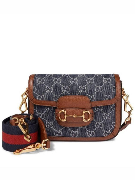 Horsebit 1955 Mini Jacquard Denim Shoulder Bag - GUCCI - BALAAN 1