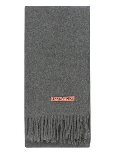 Acne Fringe Wool Slim Muffler CA0210 990 GRAY MELANGE ANA064 - ACNE STUDIOS - BALAAN 1