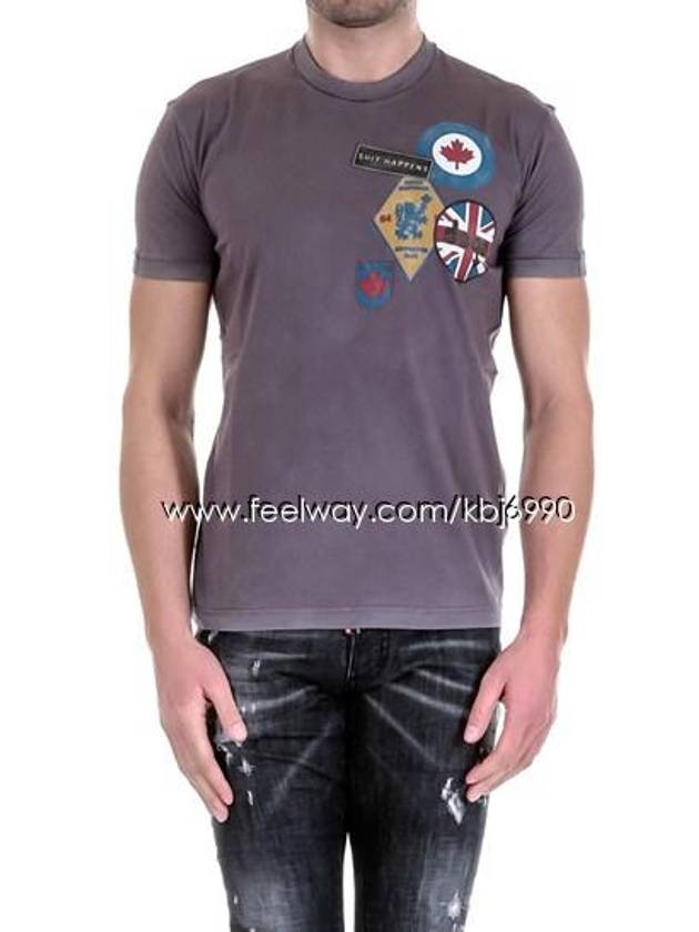 Men's multi-patch short sleeve t-shirt S71GD0517 S22427 814 - DSQUARED2 - BALAAN 8