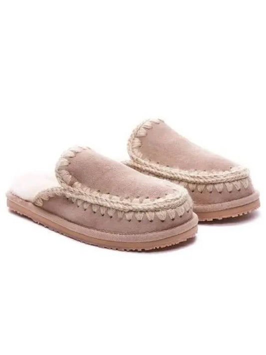 Full Eskimo Stitch Suede Mule Brown Pink - MOU - BALAAN 2