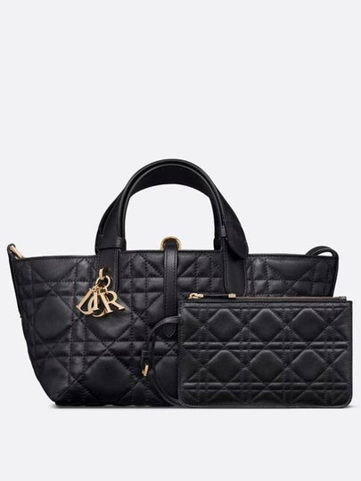 Small Toujours Macrocannage Calfskin Tote Bag Black - DIOR - BALAAN 2