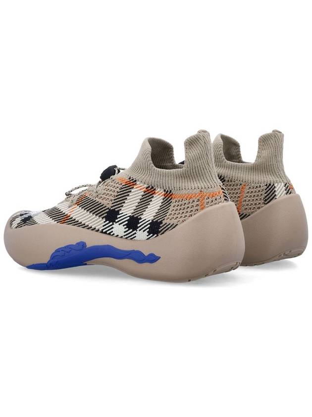 Neptune Check Knit Low Top Sneakers Sand - BURBERRY - BALAAN 5