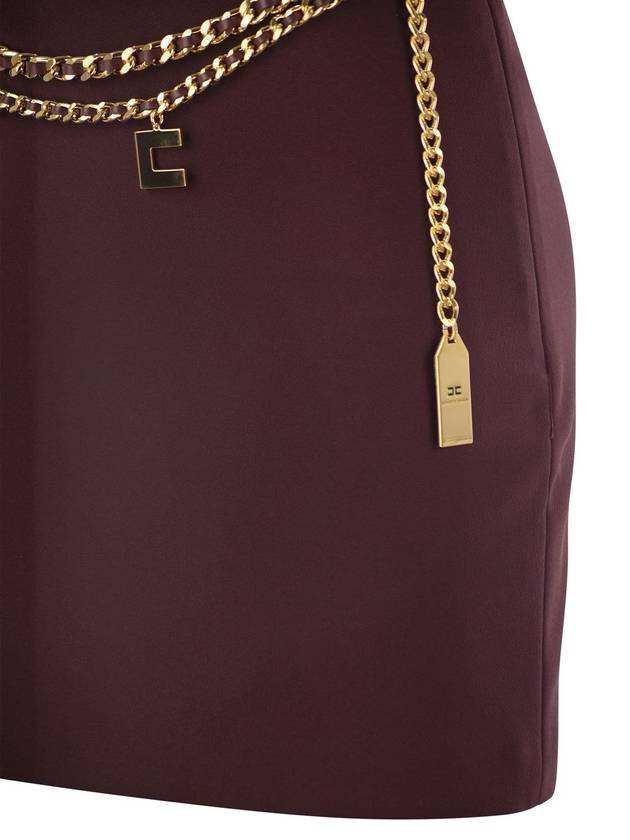 Stretch crepe miniskirt with belt - ELISABETTA FRANCHI - BALAAN 4