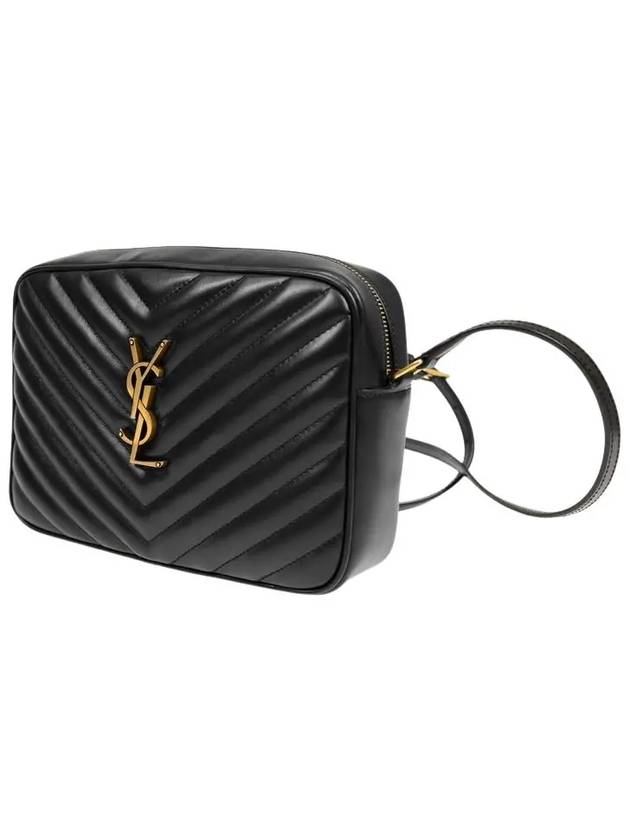 Lou Logo Quilting Cross Bag Black - SAINT LAURENT - BALAAN 4