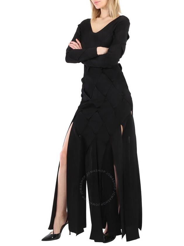 Burberry Ladies Black Anatori Long-sleeve Panelled Knit Gown, Size X-Small - BURBERRY - BALAAN 3