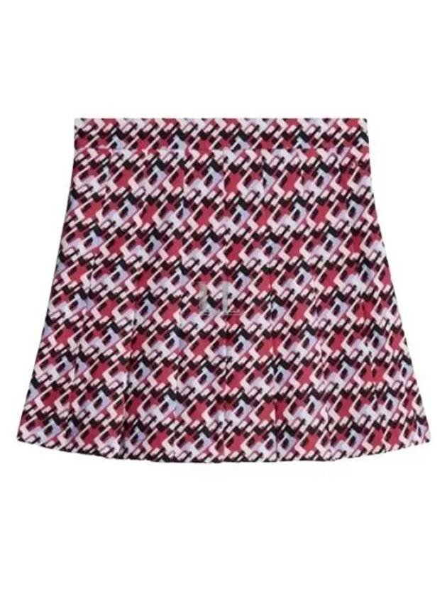 Women's Adina Print Pleated Skirt Red - J.LINDEBERG - BALAAN 2