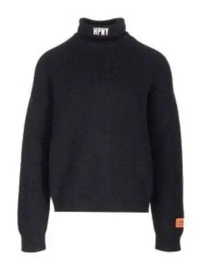 HPNY Embroidered Logo Turtleneck Black - HERON PRESTON - BALAAN 2