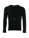 Destroyed Cotton Knit Top Black - SAINT LAURENT - BALAAN 2