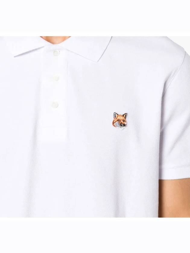 Fox Head Patch Cotton Polo Shirt White - MAISON KITSUNE - BALAAN 7