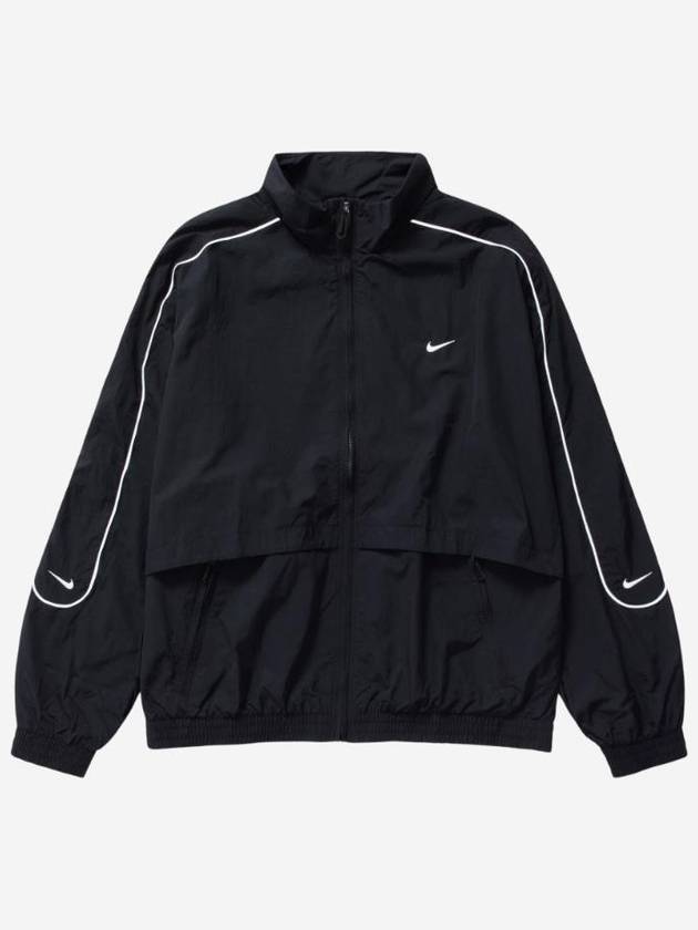 NSW Solo Swoosh Woven Track Jacket Black - NIKE - BALAAN 1