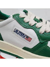 Women's Medalist Green Tab Leather Low Top Sneakers White - AUTRY - BALAAN 9