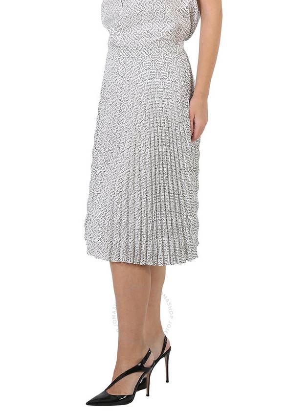 Monogram A-Line Skirt White Black - BURBERRY - BALAAN 4