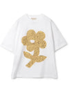 Floral Print Cotton Short Sleeve T-Shirt White - MARNI - BALAAN 2