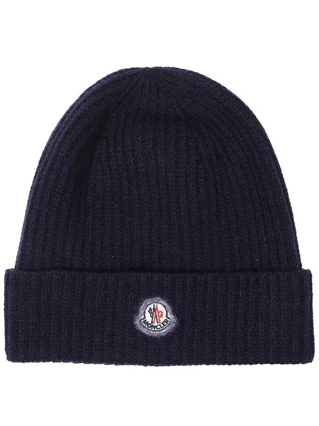 Kids Logo Patch Wool Beanie 3B000 08 M1242 750 - MONCLER - BALAAN 1