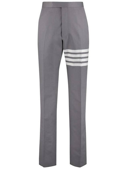 4 Bar Engineered Cotton Straight Pants Mid Grey - THOM BROWNE - BALAAN 2