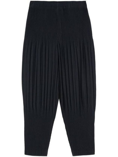 Tapered Pleated Straight Pants Navy - ISSEY MIYAKE - BALAAN 2