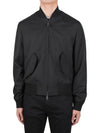 Zip-Up Wool Bomber Jacket Black - BURBERRY - BALAAN 3