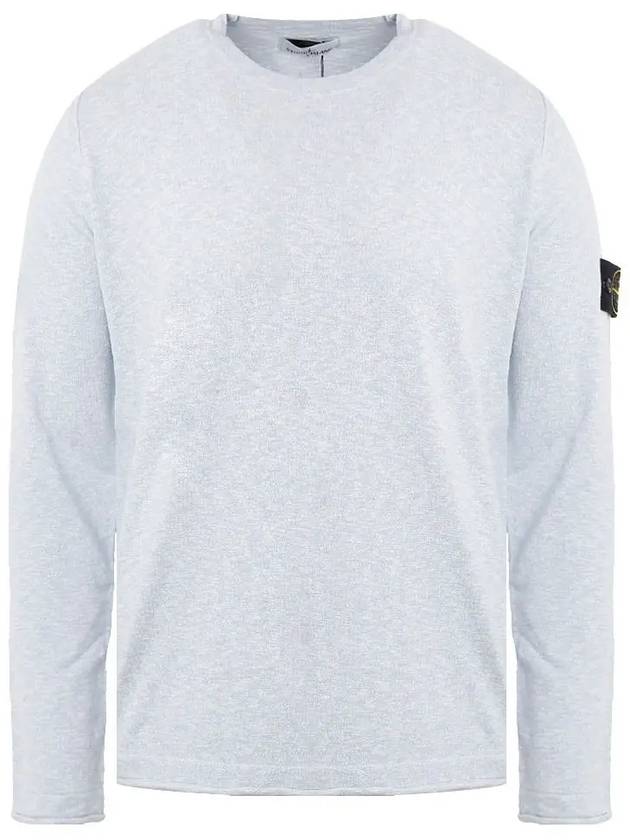 Wappen Patch Crew Neck Knit Top Ice Sky - STONE ISLAND - BALAAN 1