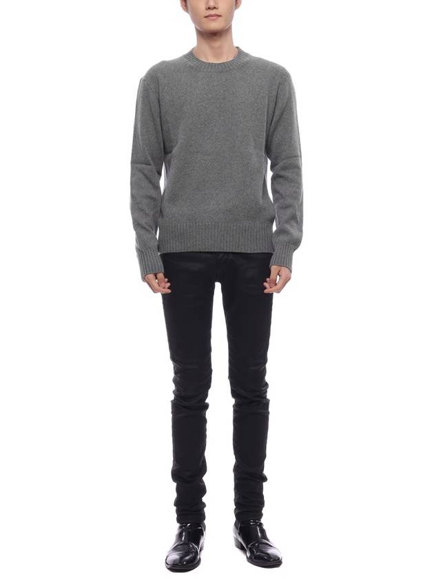 Alexandre Mattiussi Crew Neck Knit Top Grey - AMI - BALAAN 4