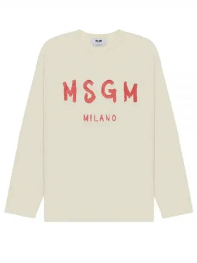 Logo Long Sleeve T-Shirt Cream - MSGM - BALAAN 2