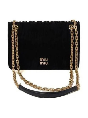 MIU Women s Matelasse Velvet Mini Cross Bag Black 5BP065 2EOM F0002 - MIU MIU - BALAAN 1