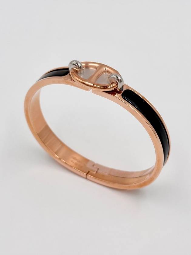 Mini Clic Chaine D'Ancre Bracelet Noir Rose Gold - HERMES - BALAAN 6