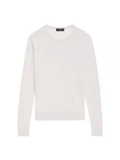 Regal Wool Crew Neck Knit Top New Ivory - THEORY - BALAAN 2