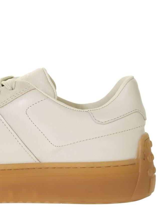 Round Toe Leather Low Top Sneakers White - TOD'S - BALAAN 8