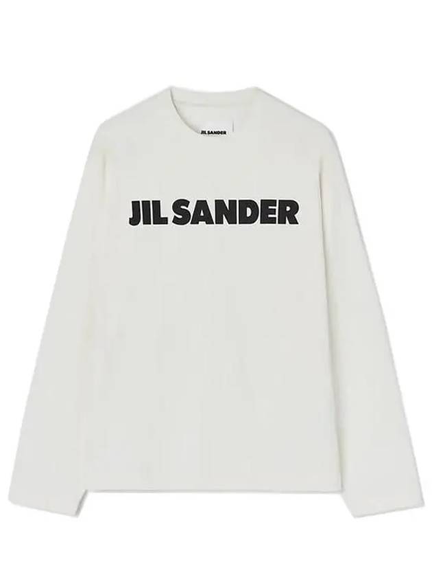 Logo Print Long Sleeve T Shirt White - JIL SANDER - BALAAN 2