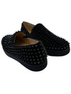 Roller Boat Spike Suede Slip-Ons Black - CHRISTIAN LOUBOUTIN - BALAAN 4