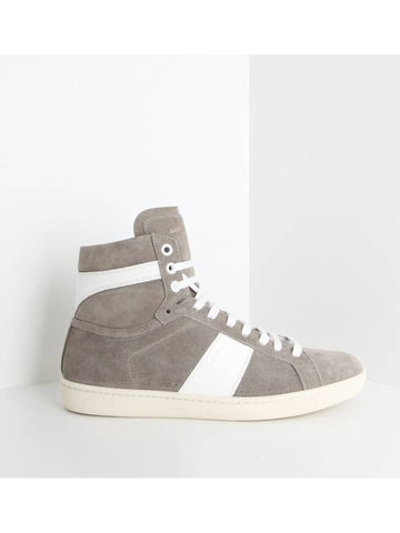 SL02 Suede High Top Gray 330264 BT320 - SAINT LAURENT - BALAAN 1