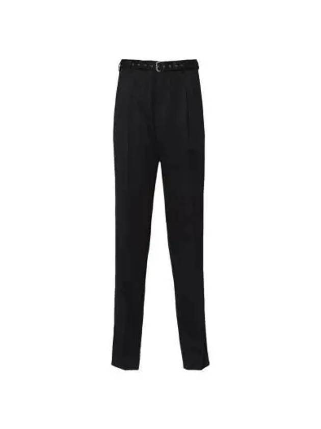 Wool Straight Pants Black - PRADA - BALAAN 3