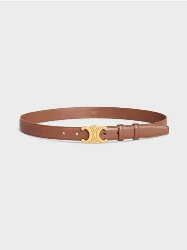 Women's Medium Triomphe Smooth Calfskin Belt Brown - CELINE - BALAAN 3