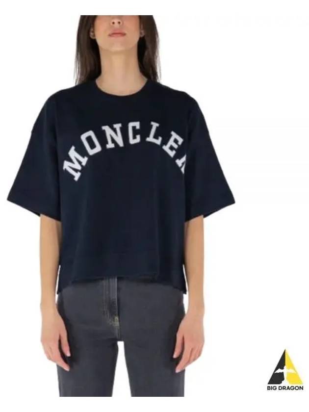 Logo Short Sleeve T-Shirt Night Blue - MONCLER - BALAAN 2