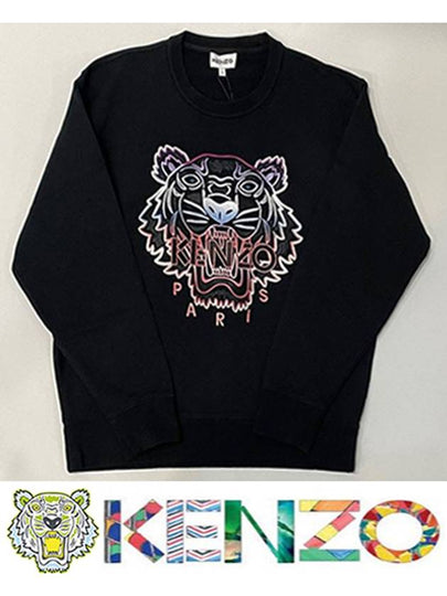 Gradient Tiger Embroidery Logo Sweatshirt Black - KENZO - BALAAN 2