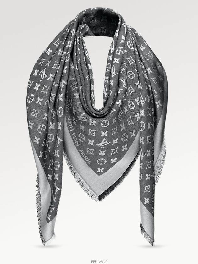 Monogram Denim Shawl S00 Scarf Black - LOUIS VUITTON - BALAAN 3