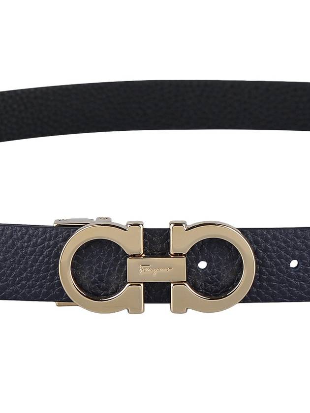 Reversible Gancini Belt Black - SALVATORE FERRAGAMO - BALAAN.