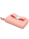 Vara Bow Zipper Card Wallet Coral - SALVATORE FERRAGAMO - BALAAN 4