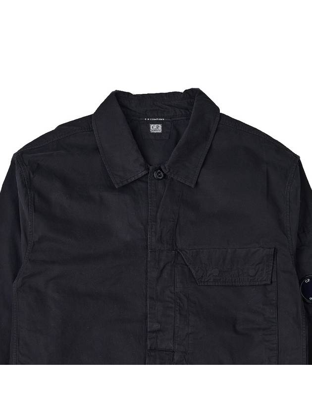 Lens Waffen Pocket Long Sleeve Shirt Black - CP COMPANY - BALAAN 4