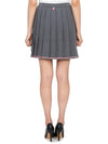 Full Needle Stitch Merino Wool Tipping Pleated Skirt Grey - THOM BROWNE - BALAAN 5