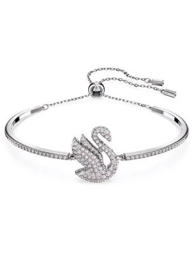 Iconic Swan Crystal Bangle Bracelet Silver - SWAROVSKI - BALAAN 3