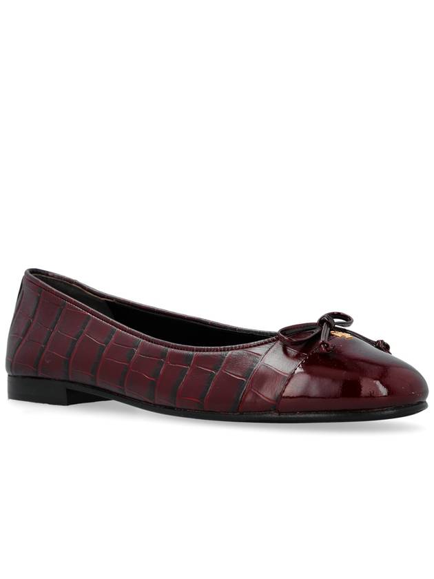 Tory Burch Leather Ballet Flats, Women's, Burgundy - TORY BURCH - BALAAN 4