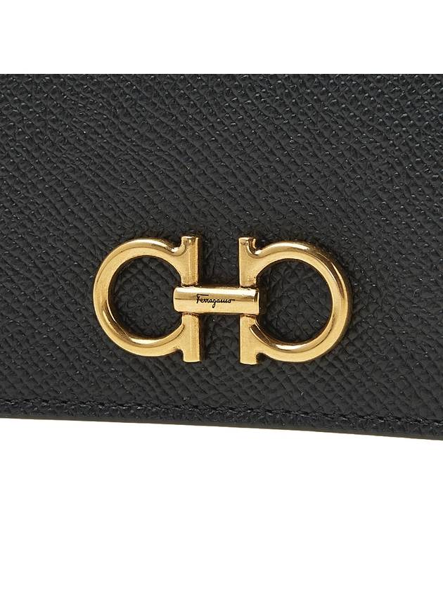 Gancini Leather Card Wallet Black - SALVATORE FERRAGAMO - BALAAN 7