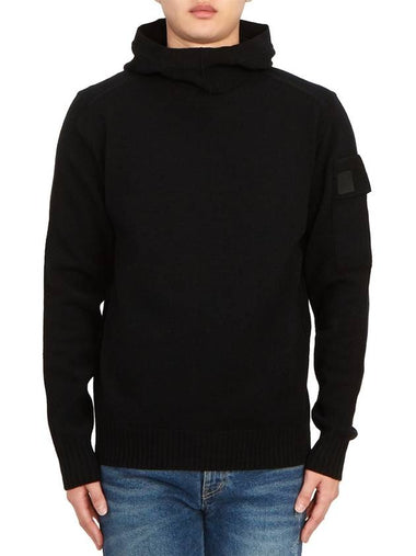 Metropolis Hooded Knit Top Black - CP COMPANY - BALAAN 1