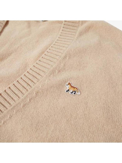 Baby Fox Patch Cosy Cardigan Beige - MAISON KITSUNE - BALAAN 2