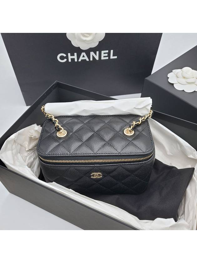 Classic Vanity Rectangular Caviar Black Mini Bag Cosmetic AP1341 - CHANEL - BALAAN 2