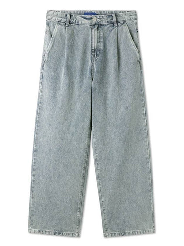 One tuck wide fit denim pants LIGHT WASHED BLUE - BLACKBROWN - BALAAN 1