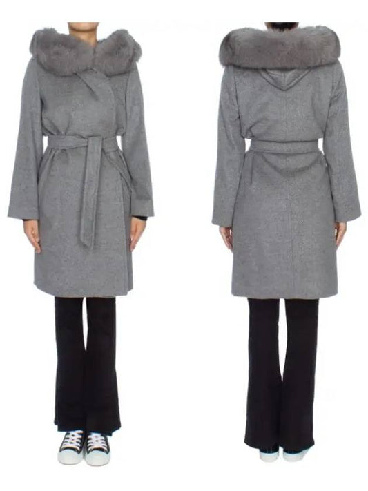 Studio 3 Mango Wool Hooded Single Coat Grey - MAX MARA - BALAAN 2